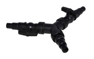 AquaCup HP66F Univerzální hadicová rozbočka 1"-6/4" s kulovými ventily