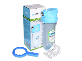 ANTIBAKTERIÁLNÍ Vodní filtr 10" EMI PROTECT (3/4") 8BAR, 30°C SET s konzolí a utahovacím klíčem