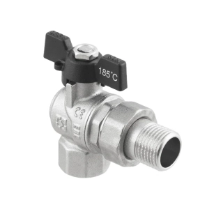 Kulový kohout s rozebíratelným šroubením rohový 3/4" PN40 s ucpávkou