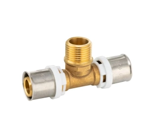 PEXAL T-kus s vnějším závitem 20 x 1/2" x 20 - Lisovací tvarovka (TH)