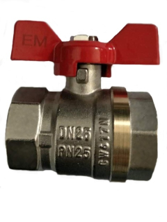 Kulový kohout motýl FF 3/4" PN 25 s ucpávkou